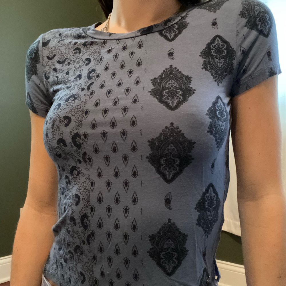 Blue printed t shirt